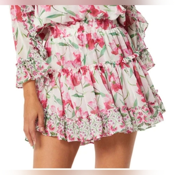 Misa Los Angeles Eliza Tiered Ruffle Chiffon Mini Dress Size S - Picture 3 of 16